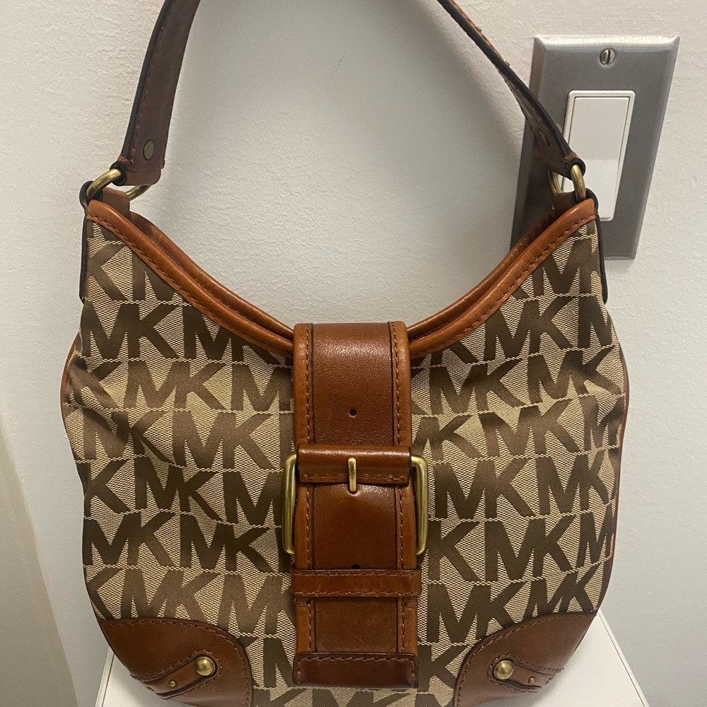 Michael Michael Kors Authentic Logo Buckle Hobo Bag